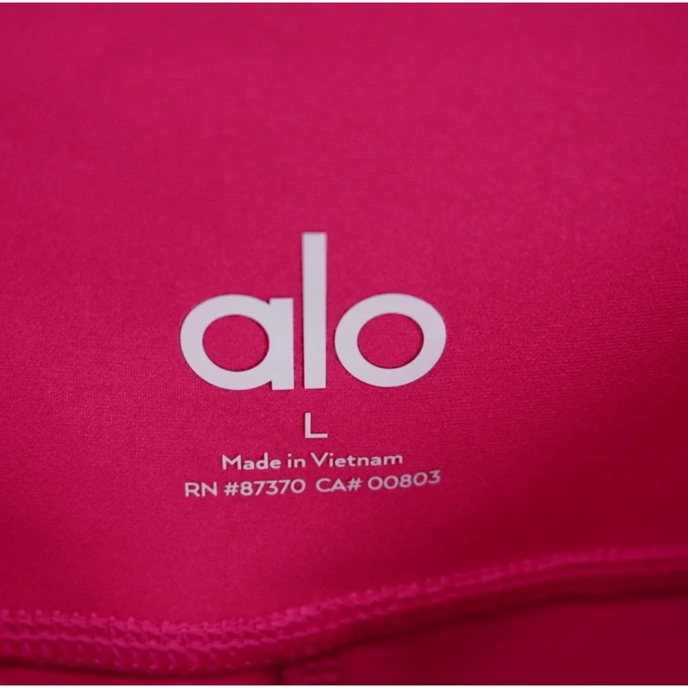 Alo Yoga Pink High Waist Airlift Leggings Large RN 87370 Hot Pink Gym Pilates